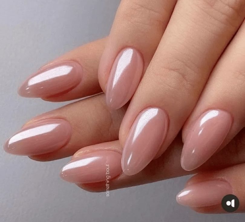 unhas ovais ideias cintilantes