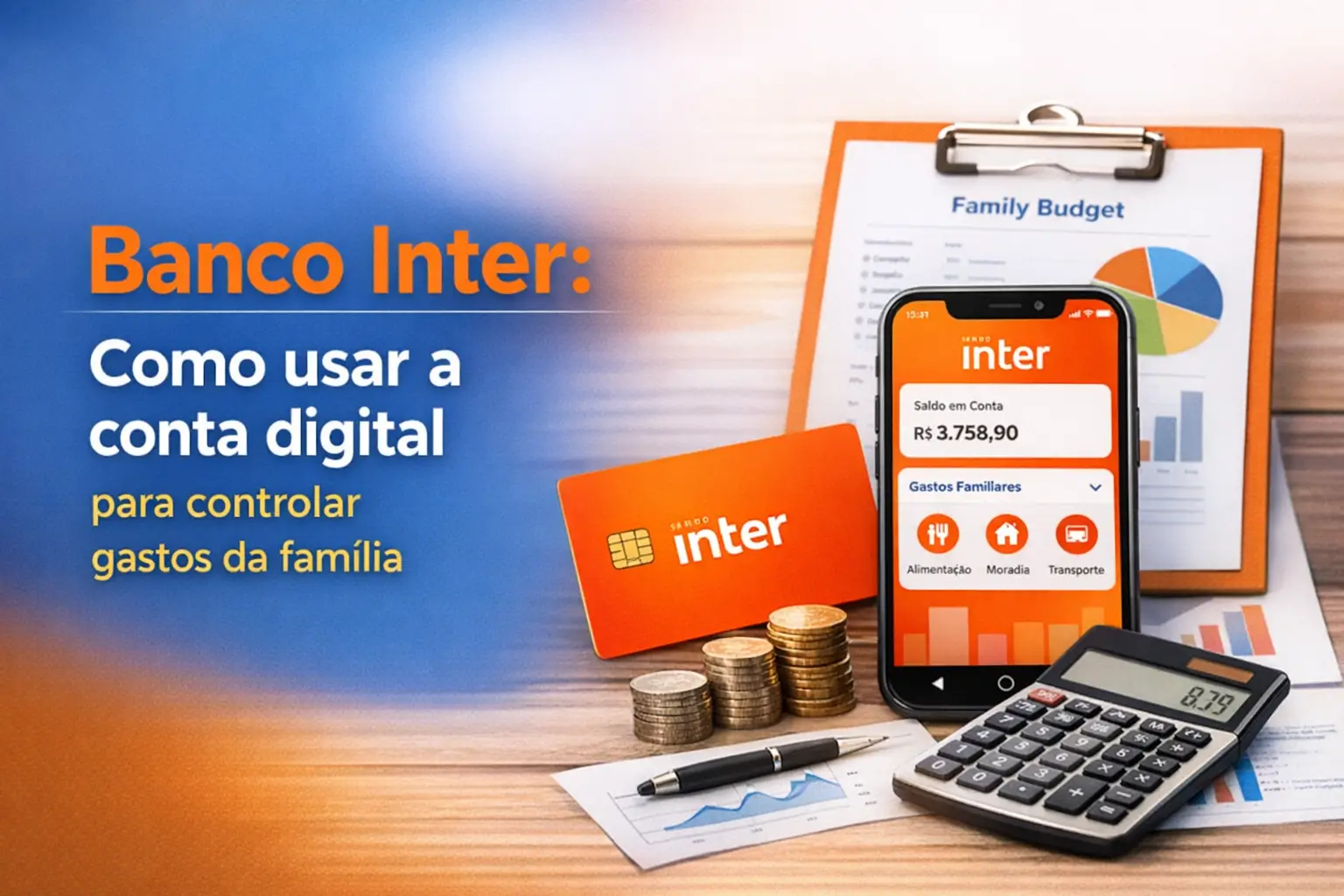 Gestão de finanças pessoais com Banco Inter e orçamento familiar